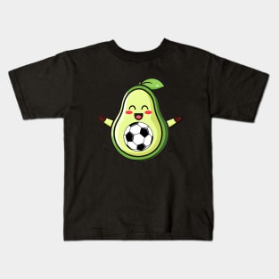 Avocado Soccer, Fun, Kawaii, Futbol, Humor Kids T-Shirt